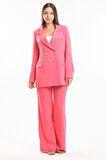 İçi Astarlı  Hürrem Kumaş Oversize Blazer Ceket | Ckt34236 Fuşya