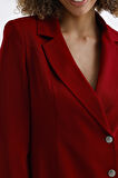 Astarlı Ön Ve Kollar Metal Düğmeli Adriyana Ceket Elbise | CKT35856 Bordo