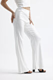 Sense Geniş Paçalı Payet Pantolon | Pnt32440 Beyaz