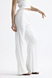 Sense Geniş Paçalı Payet Pantolon | Pnt32440 Beyaz