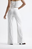 Sense Geniş Paçalı Payet Pantolon | Pnt32440 Beyaz