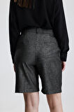 Metal Fermuarlı Bermuda Şort | ŞRT35934 Antrasit