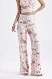 Abiye Takım Elbise | Ceket | Pantolon | Büstiyer 3 Lü Takım TK34264 Beyaz Oranj Batik