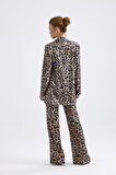 Abiye Takım Elbise | Ceket | Pantolon | Büstiyer 3 Lü Takım TK34264 Büyük Kızıl Leopar
