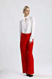 Süs Dikişli Hürrem Kumaş  Bol Paça Pantolon | Pnt34239 Kırmızı