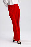 Süs Dikişli Hürrem Kumaş  Bol Paça Pantolon | Pnt34239 Kırmızı