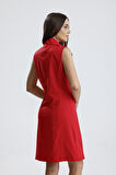 İçi Astarlı Kolsuz Hürrem Uzun Ceket Elbise | Ckt35288 Kırmızı-Kırmızı