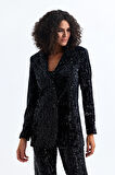 Astarlı Pul Payet Abiye Ceket Ckt35369 Siyah Siyah