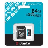 Kingston Sdcg4-64Gb 64Gb Microsdxc Canvas Go Plus Gen4 200Mb-S A2 U3 V30 Card + Adp Hafıza Kartı