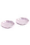 2 Adet Sos Tabağı İkea 2'li Set Yaprak Formlu Sosluk Pembe Renk Stonware Tabak