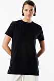 Regular Fit Bisiklet Yaka Basic Düz Kısa Kollu %100 Pamuk Tunik OVERSIZE-TUNIK