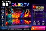 Onvo 55" QLED 4K Ultra Hd Google Smart Tv | Dahili Uydu Alıcılı | Askı Aparatı Hediyeli