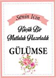 Senin Için Küçük Bir Mutluluk Hazırladım Kartı Pembe renk 5x7 Cm 50 Adet