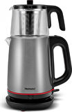 Homend Royaltea 1750H Cam Demlikli Inox Siyah Çay Makinesi