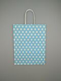 KRAFT KAĞIT ÇANTA MAVİ PUANLI 18CM X 24CM - 1 ADET
