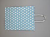 KRAFT KAĞIT ÇANTA MAVİ PUANLI 18CM X 24CM - 1 ADET