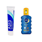 A313 Retinol Pommade Kırışıklık Karşıtı Krem 50 g ve Nivea Sun 50+ güneş kremi