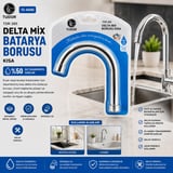 Kısa Evye-Lavabo Batarya Borusu (Krom, Süzgeçli Uç)