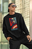 I Can Do This Yazılı Unisex Oversize Kaptan Amerika Sweatshirt