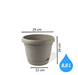 Omnipazar KRS-344 Dekoratif İnci Bitki Çiçek Saksı Takımı 8.8 Litre No 4