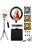 22 Inç Ring Light Mega Boy Döküm Ayaklı Kuaför Makyaj Işığı Youtube Canlı Yayın LED Halka Lüx Tripod Selfie Işığı Tattoo