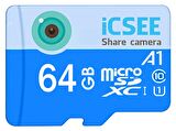 64 GB icsee Micro SD Kart Güvenlik Kameraları için Hafıza Kartı