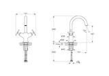 VitrA Origin Classic A4288436 Çift Kumandalı Lavabo Bataryası, Mat Siyah