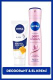 Nivea Kadın Sprey Deodorant Pearl&Beauty 150ml, ve Nemlendirici Koruyucu El Bakım Kremi 75ml