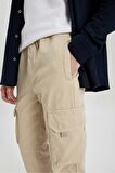 DeFacto Regular Kargo Jogger Kargo Cepli Gabardin Pantolon B6146AX24SPBG732