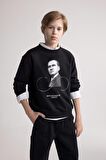 DeFacto Erkek Çocuk Bisiklet Yaka Atatürk Baskılı Sweatshirt D8201A824WNBK81
