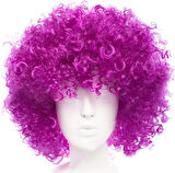 samur parti parti aksesuar & kostüm Koyu Mor Renk Violet Afro Bonus Saç Peruk