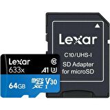 LEXAR 64GB MICRO SDXC UHS-I 633X 100mb/s