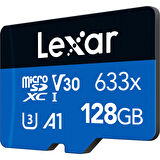 Lexar 128GB 633X 100MB/s SD Adaptörlü MicroSDXC Hafıza Kartı