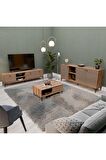 Mezza Vision Tv Ünitesi - Orta Sehpa - Konsol Seti Hat - Kaplan Set 1360-2090-1680