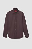 Ds Damat Regular Fit Koyu Kahve Düz Kışlık Flanel Gömlek 7HC02ORT13265