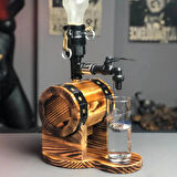 Rustik Atölye Fıçı Ahşap İçki Akıtıcı