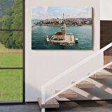 Kızkulesi ve Üsküdar Kuşbakışı Manzarası Dekoratif Kanvas Tablo-6509