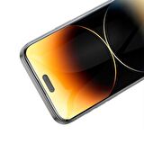 Coofbe 9D HD Full Screen Parmak İzi Bırakmaz Tempered İphone 15  Pro Max Ekran Koruyucu Full Kaplama Darbe Emici 