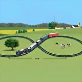 Oyuncak Klasik Tren Seti 19 Parça - Oyuncak Yolcu Treni 91 cm Ray Uzunluğu