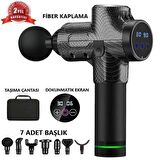 EV-MT51 Dijital Karbon Fiber/Siyah 2500 mAh Kablosuz dokunmatik Profesyonel masaj aleti
