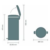 Brabantia Çöp Kutusu 30 litre Newicon Pedallı Mat Siyah 114540