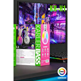 Karler Bass KRH1 RGB Kulak Üstü Kablosuz Kulaklık - Siyah