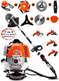 Wacker Pro Germany WR-570 7 İN 1 Sırt Tipi Benzinli Motorlu Ot Çalı Tırpanı Çim Biçme Makinesi Çelik Fırça