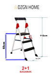 Extra Dayanıklı 2+1 Özel Tasarım Hafif, Kaymaz, Metal Basamaklı Katlanır Merdiven