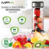 MPIA MP-BL12 Usb Şarjlı 450ML 6 Bıçaklı Taşınabilir Portatif Kamp ve Seyahat Blender