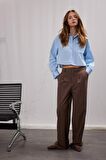 DeFacto Wide Leg Kumaş Pantolon Geniş Bol Paça Basic Düz Çift Cepli Yüksek Bel Standart Boy D4360AX25SPBN142