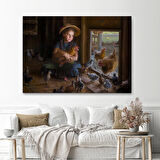 KümesÜÇi Küçük Kız Çocuğu Dekoratif Duvar Tablosu-6527