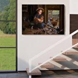 KümesÜÇi Küçük Kız Çocuğu Dekoratif Duvar Tablosu-6527