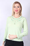 SUDE KADIN SWAROVSKİ TAŞ BONCUK İŞLEMELİ EL İŞİ İTHAL TRİKO 7156