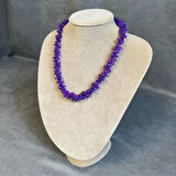 Uretti - Tuğba 9352 1580 El Yapımı Mor Kum Boncuklu Kolye